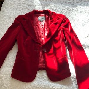 Red velvet blazer. By Emporio Armani. Women’s Size 4.